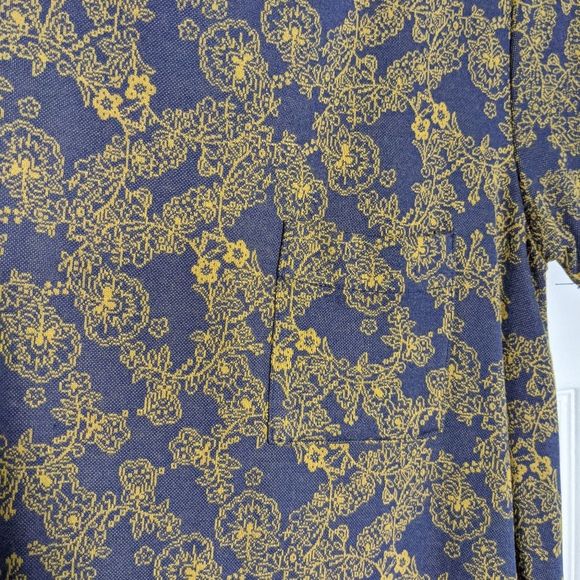 Dark Blue Carly Dress w/ Gold Detail - Picture 2 of 4